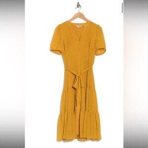 Dress Madeline Clip Jacquard Dress In Gold Ray